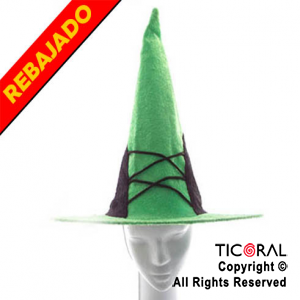 SOMBRERO BRUJA VERDE ACORDONADA HS2808-2 x 1